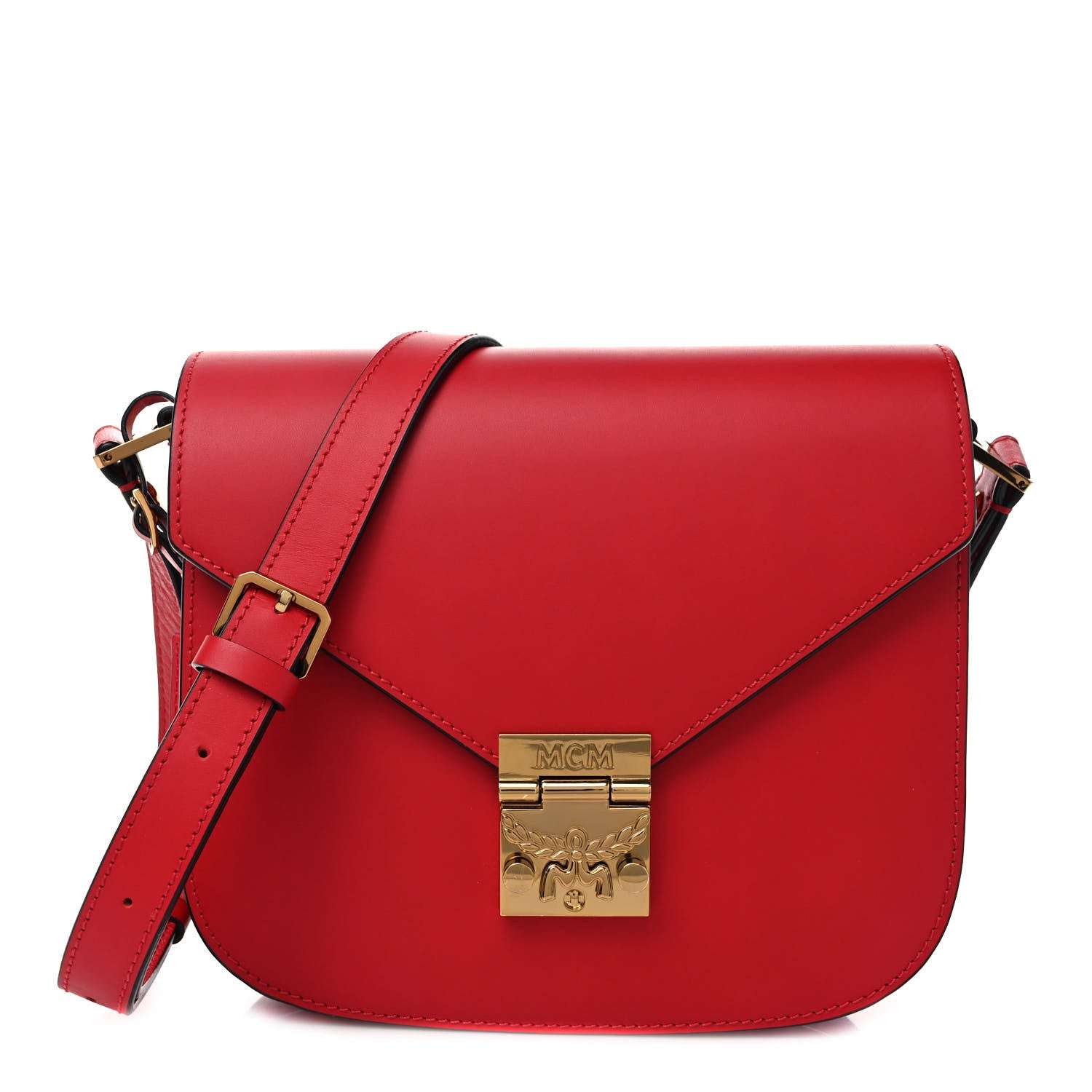 MCM Calfskin Patricia Small Crossbody Bag Red 1 of 8