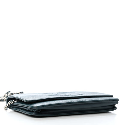 Chanel Caviar Timeless CC Wallet On Chain WOC Blue 3 of 4
