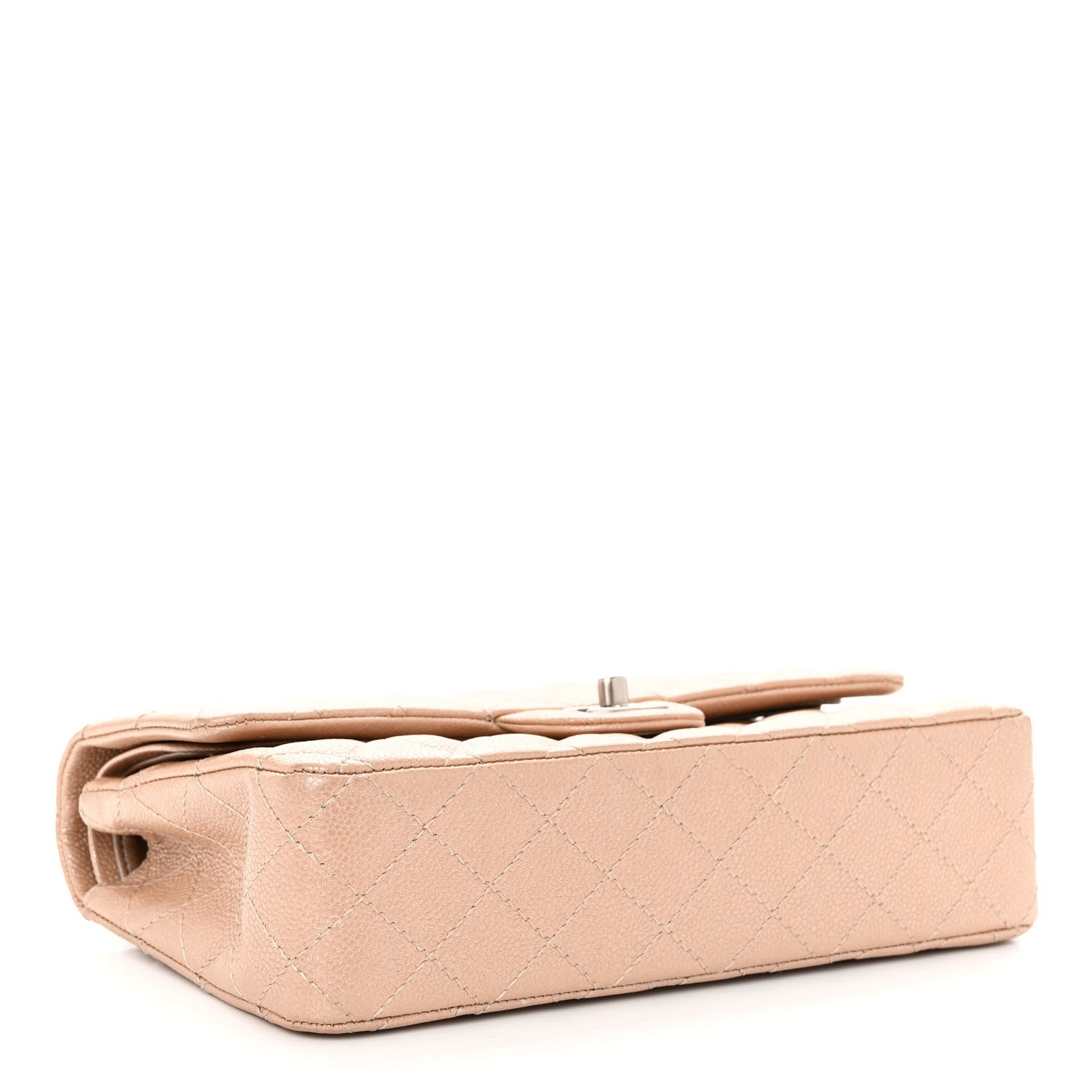 Chanel Iridescent Caviar Quilted Medium Double Flap Beige 4 of 10