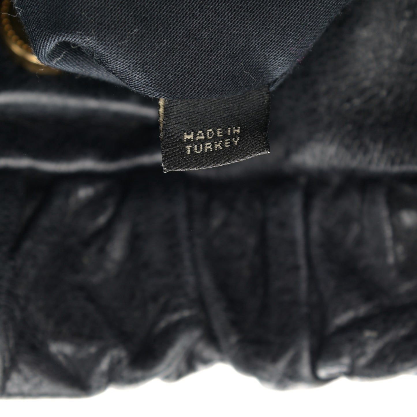 Vitello Lux Gathered Tote Black