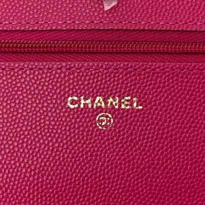 Chanel Caviar Quilted Wallet on Chain WOC Fuchsia 6 of 11
