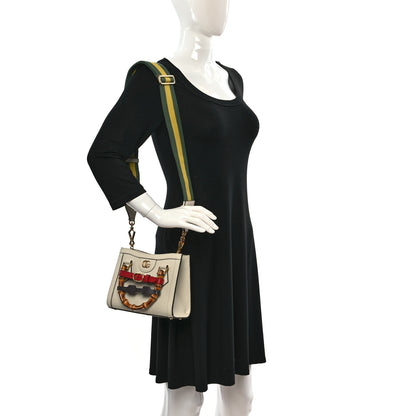 Gucci Textured Calfskin Web Mini Diana Tote Bag Mystic White 2 of 8