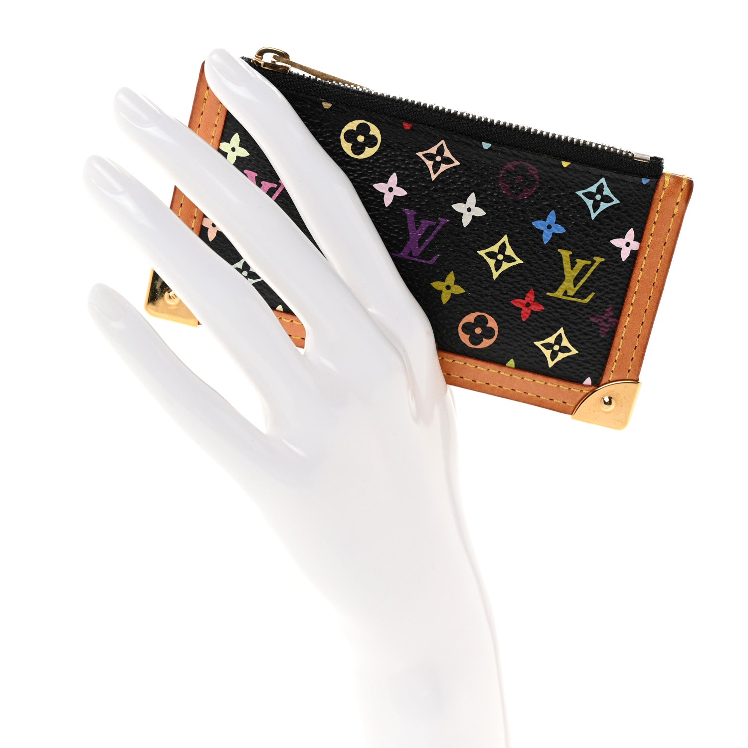 Louis Vuitton Monogram Multicolor Key Pouch Black 2 of 8
