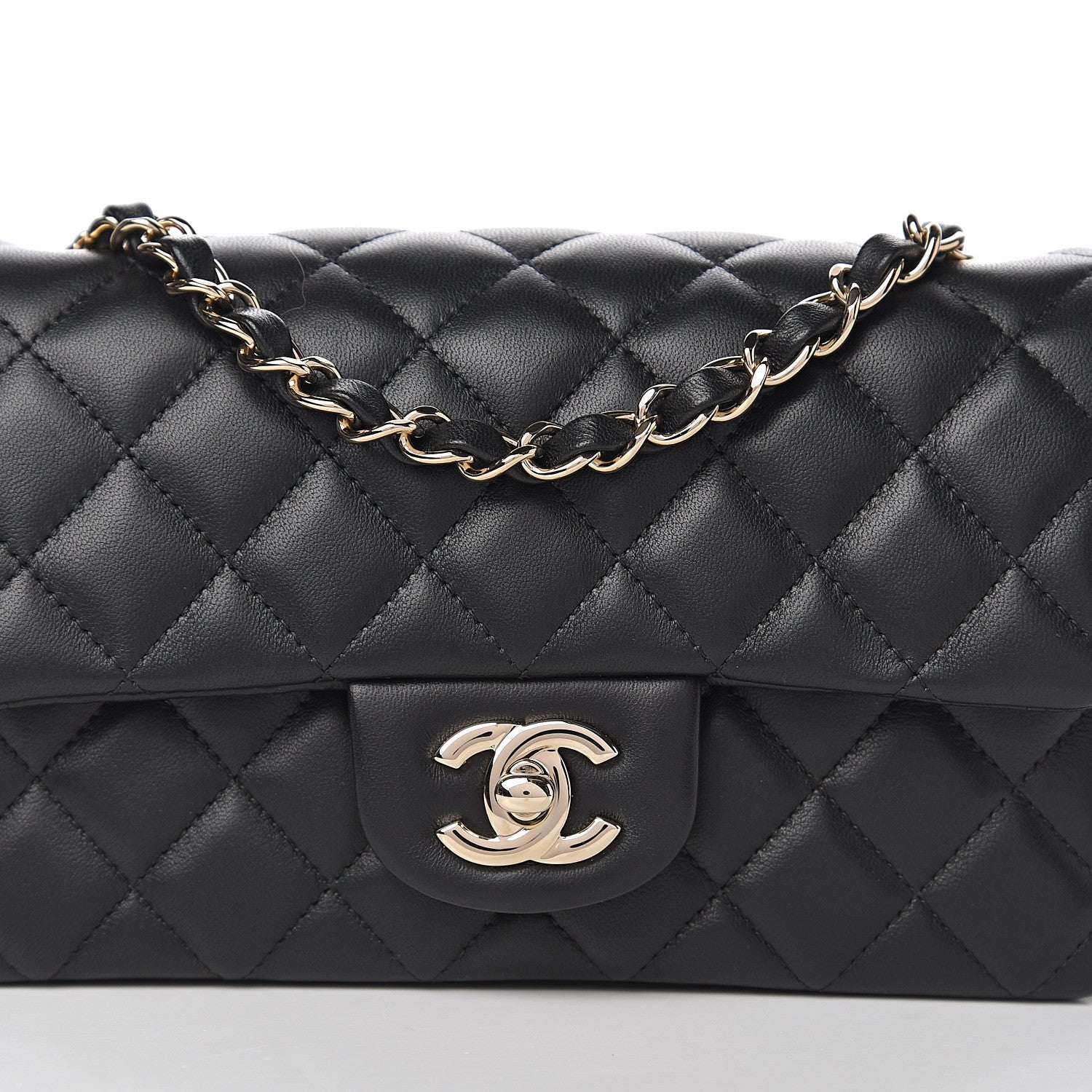 Chanel Lambskin Quilted Mini Rectangular Flap Black 9 of 10