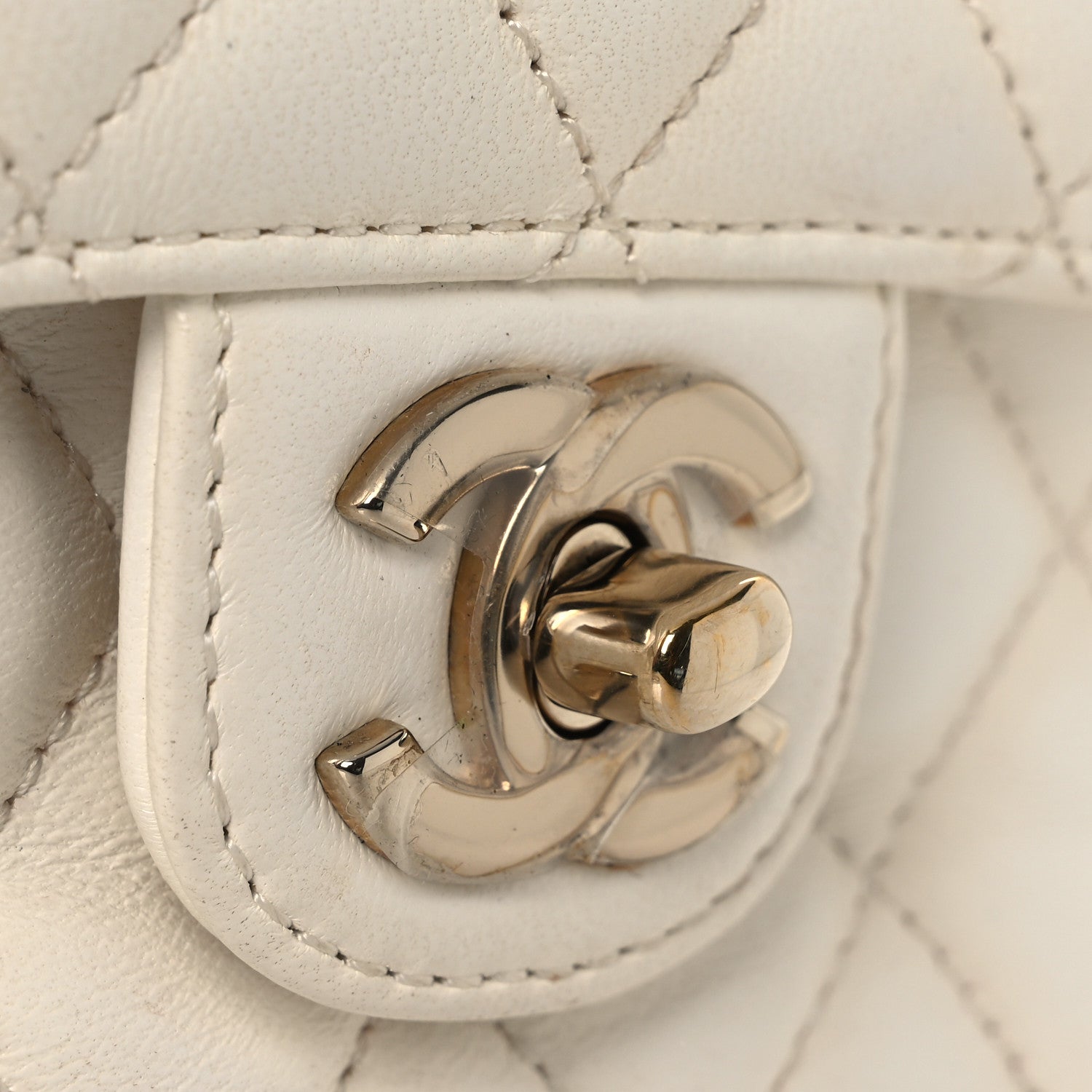 Chanel Lambskin Quilted Mini Crystal Top Handle Rectangular Flap