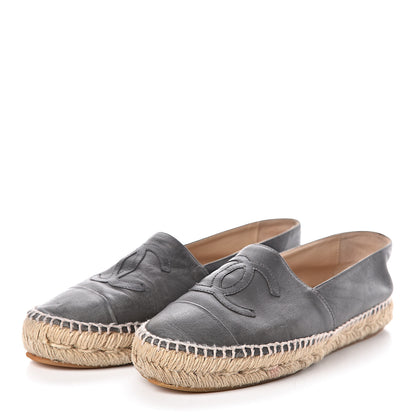 Chanel Lambskin CC Espadrilles 36 Dark Grey 3 of 9