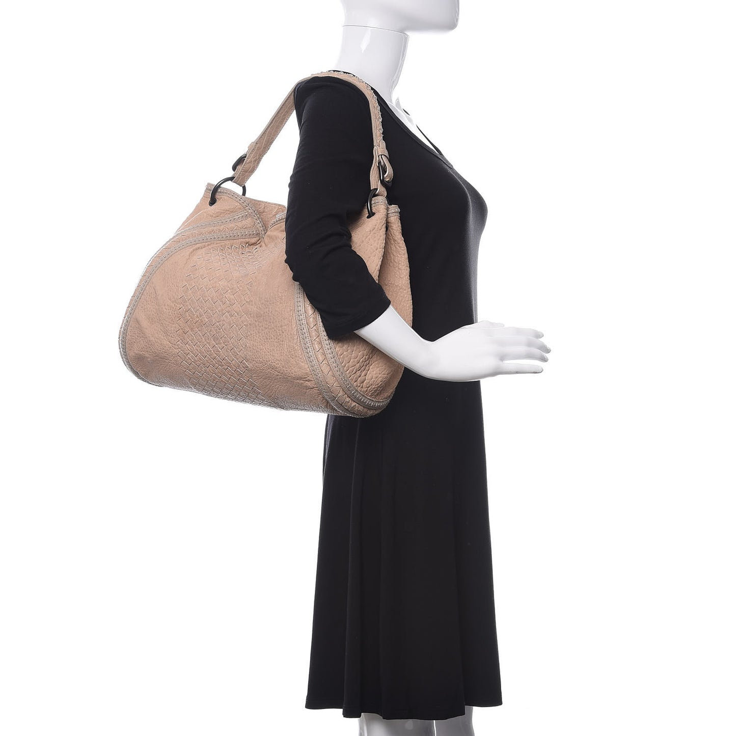Lambskin Intrecciato Punto Mocassino Hobo Cloth