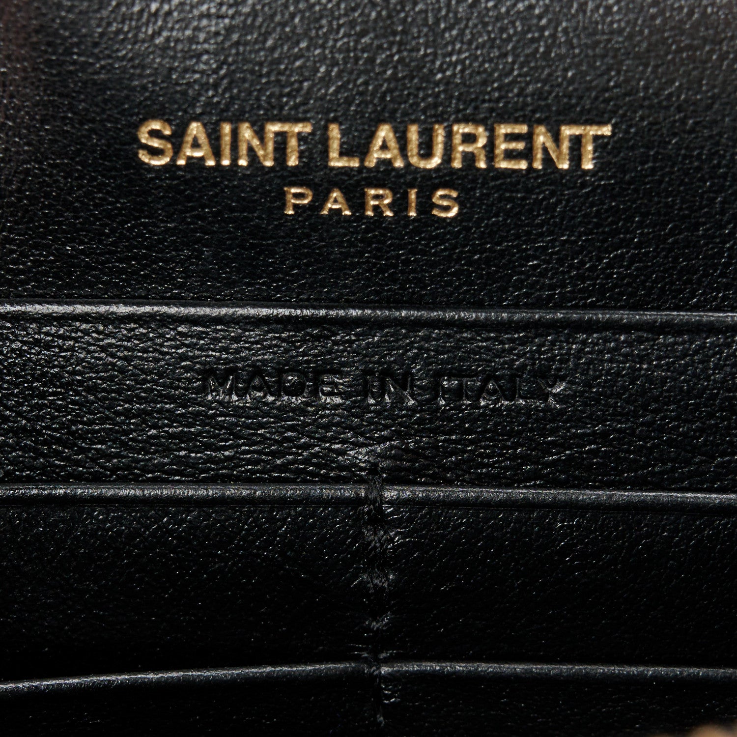 Saint Laurent Calfskin Crocodile Embossed Kate Monogram Tassel Chain Wallet Black 8 of 12