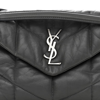 Saint Laurent Lambskin Quilted Small Loulou Puffer Monogram Chain Satchel Concrete 8 of 16
