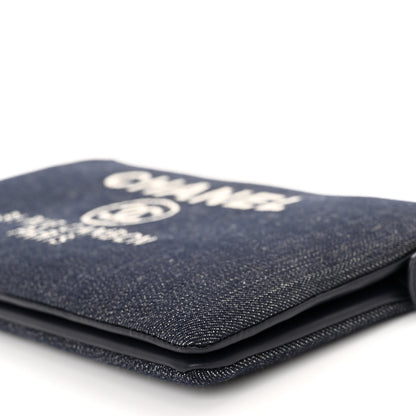 Chanel Denim Small Deauville Zipped Pouch Dark Blue 11 of 12