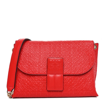 Loewe Goatskin Embossed Avenue Shoulder Bag Red 1 of 9