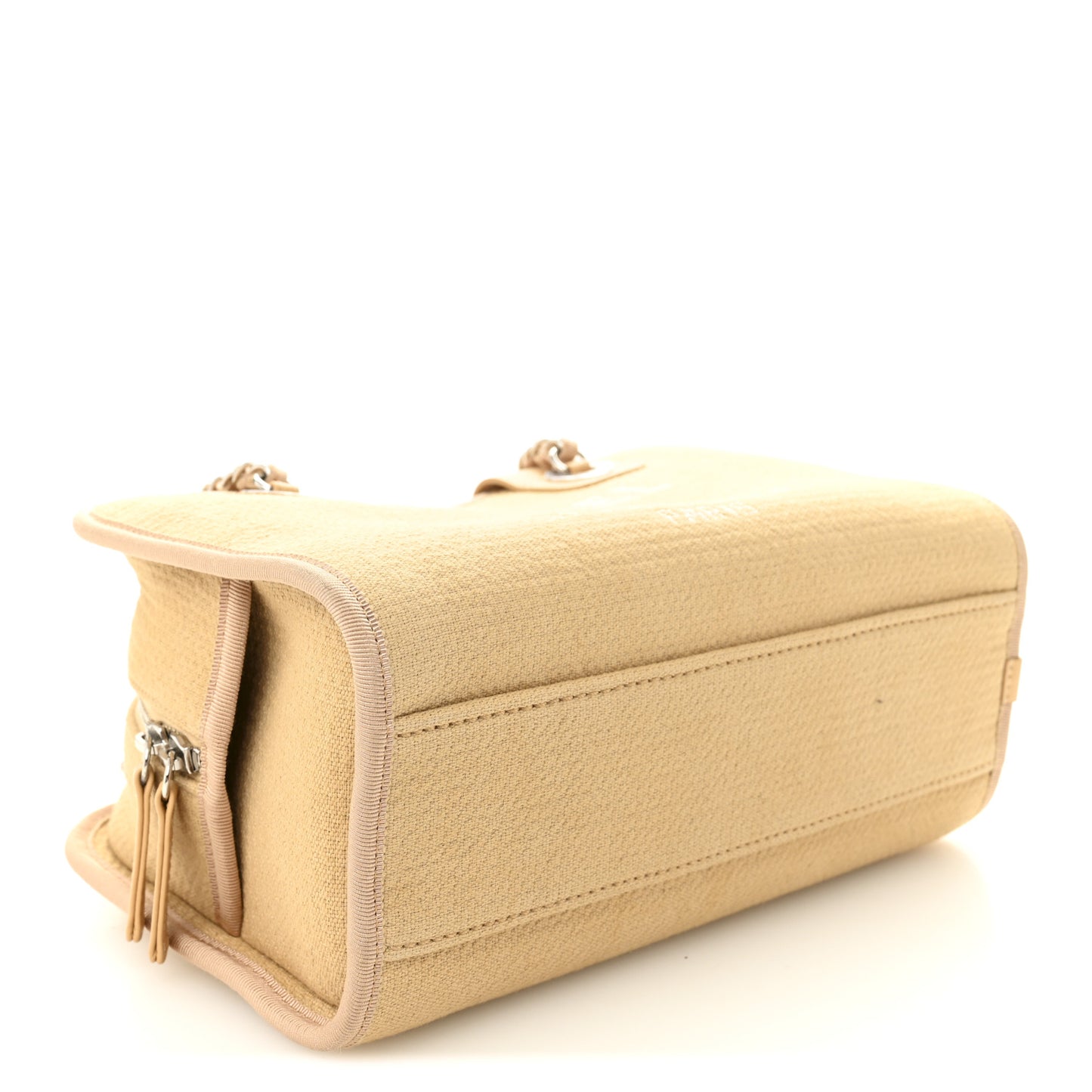 Canvas Deauville Small Bowling Bag Beige