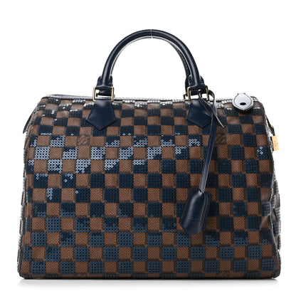 Louis Vuitton Damier Paillettes Speedy 30 Blue 1 of 4