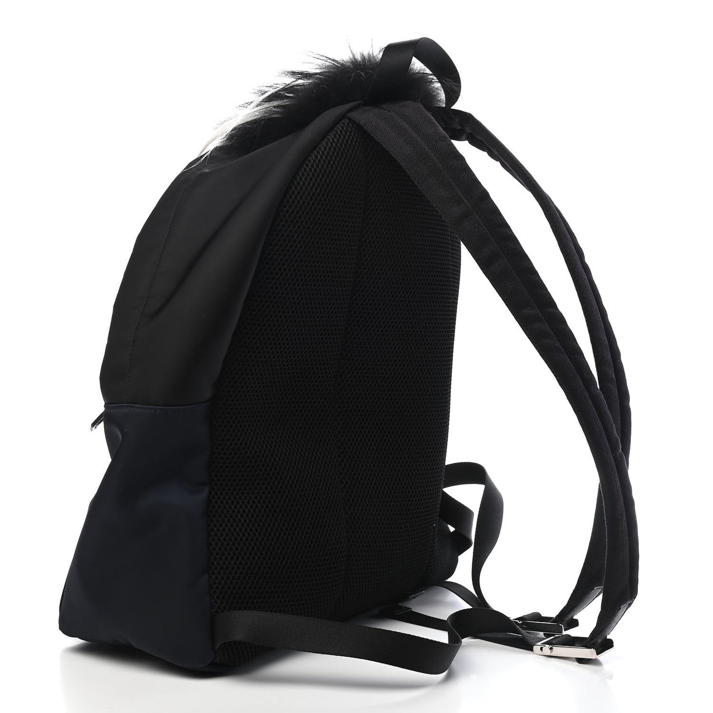 Nylon Vitello Fur Monster Backpack Black Multicolor