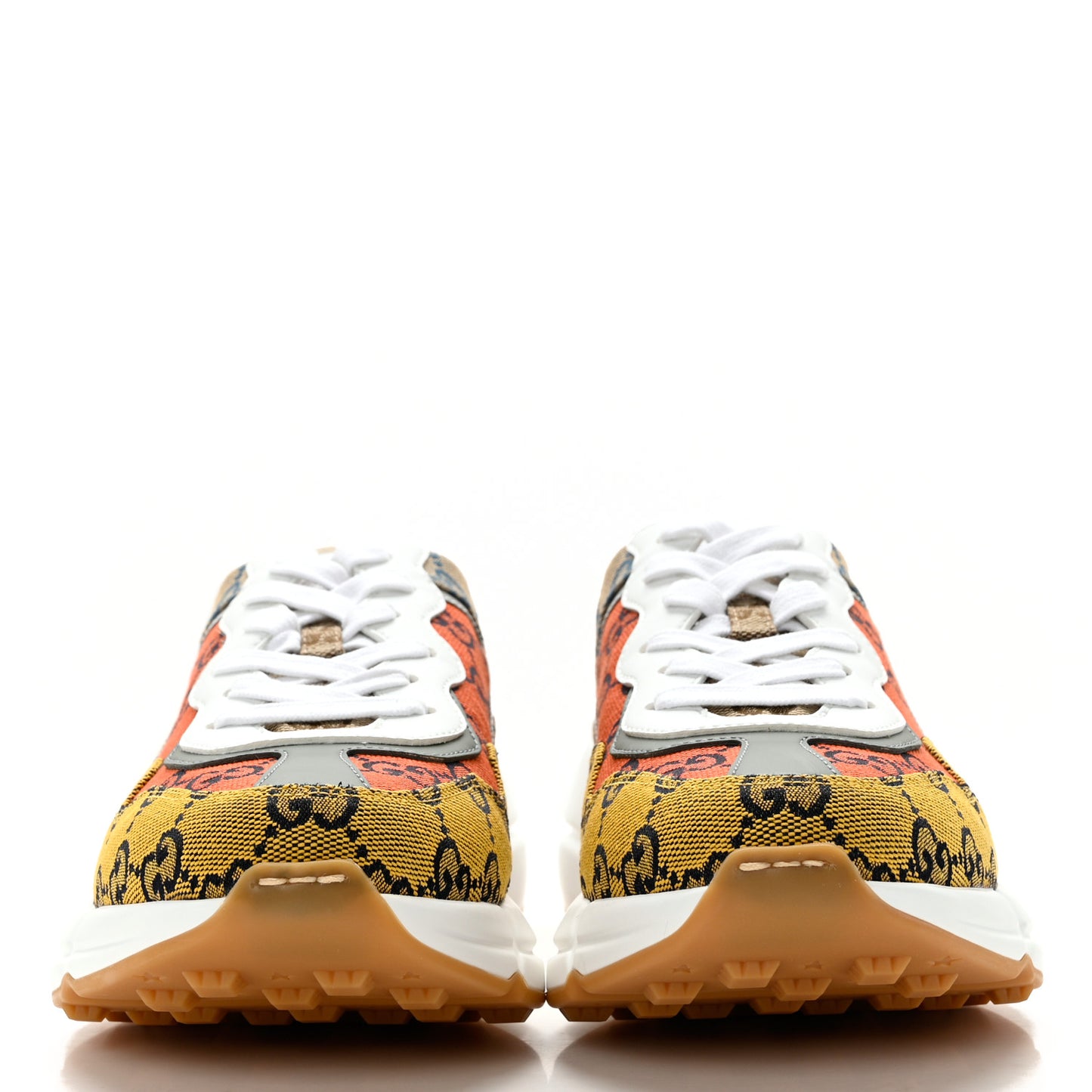 Monogram Multicolor Demetra Womens Rhyton Sneakers 38 Yellow Blue Great White Tabasco