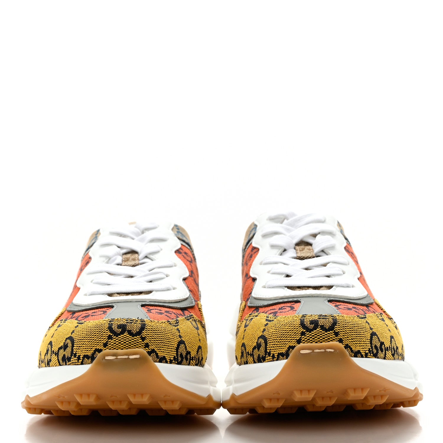 Gucci Monogram Multicolor Demetra Womens Rhyton Sneakers 38 Yellow Blue Great White Tabasco 2 of 9