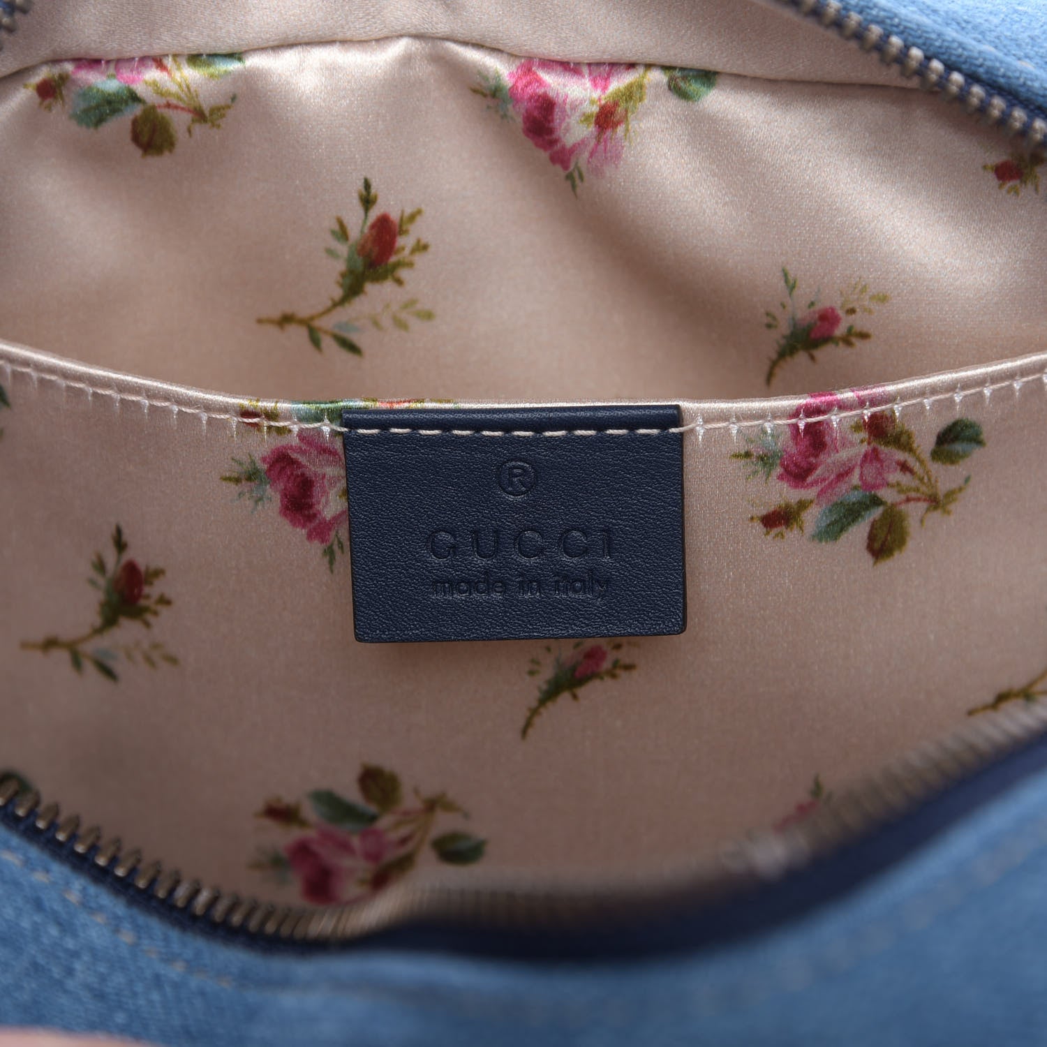 Gucci Denim Matelasse Small Pearly GG Marmont Chain Shoulder Bag Blue 8 of 10