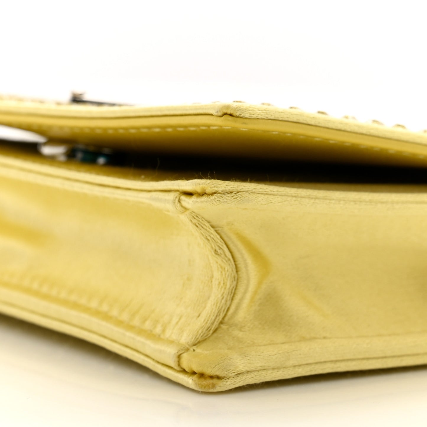 Satin Crystal Metal Triangle Logo Card Holder With Strap Ananas