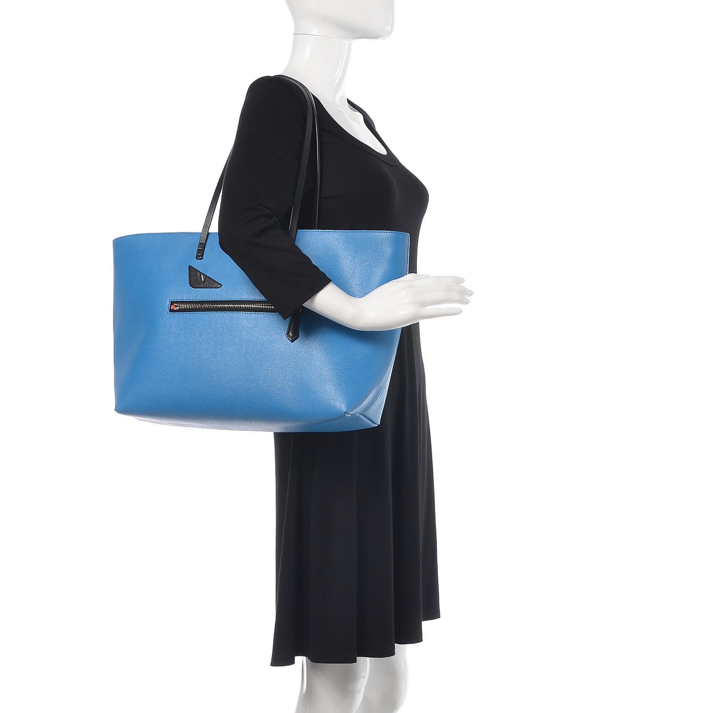 Vitello Elite Cuoio Monster Buggies Medium Roll Tote Blue Royal Black