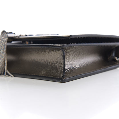 Saint Laurent Grain De Poudre Classic Monogram Kate Tassel Chain Wallet Piombo 8 of 9
