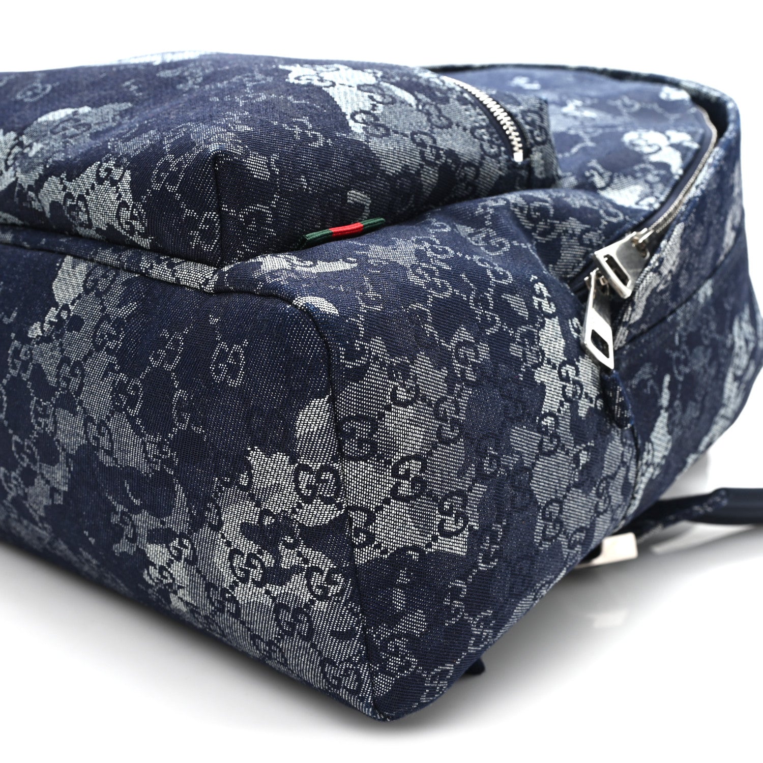 Gucci Denim Monogram Camouflage Large Backpack Blue 1832859