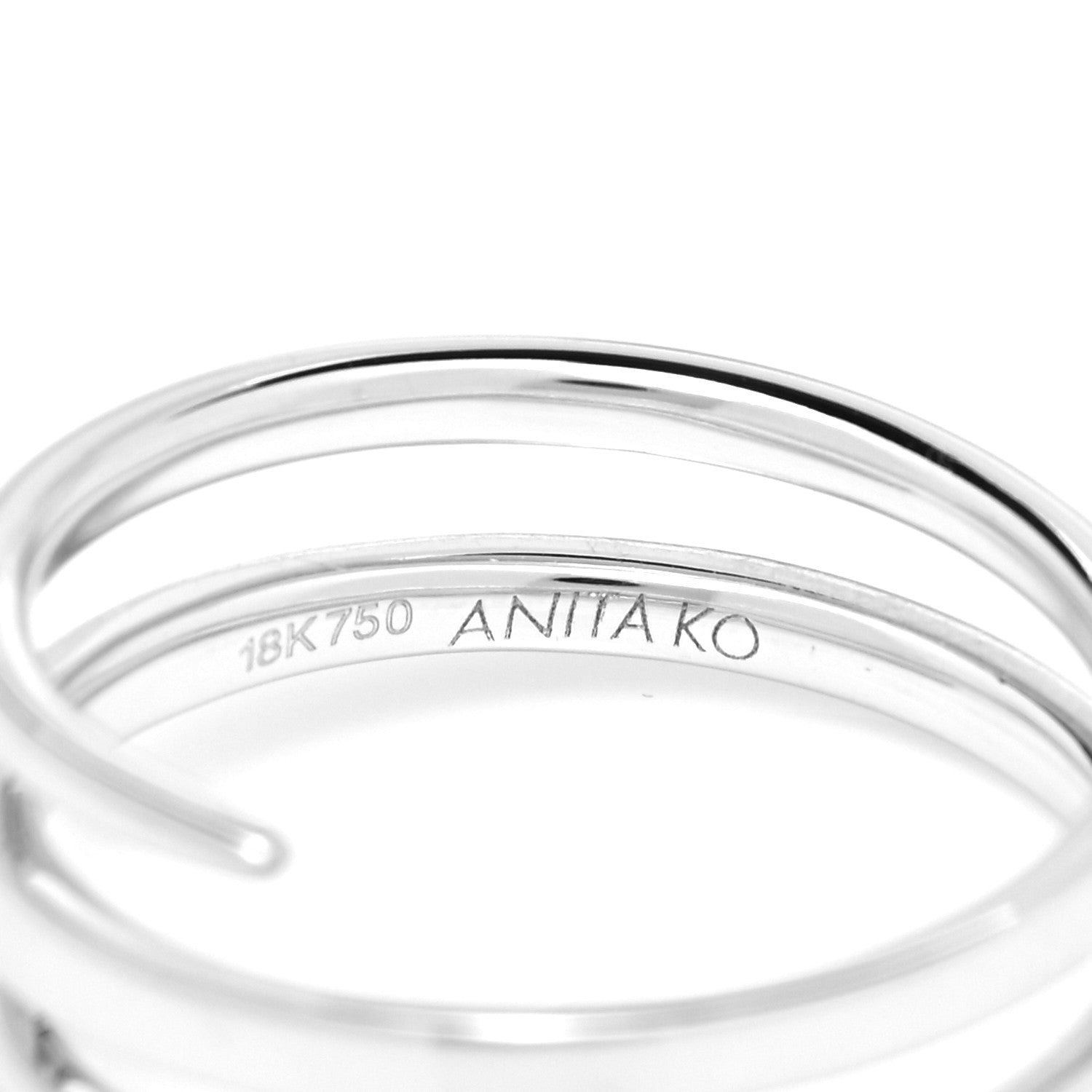 Anita Ko 18K White Gold Coil Ring 53 6.5 4 of 4
