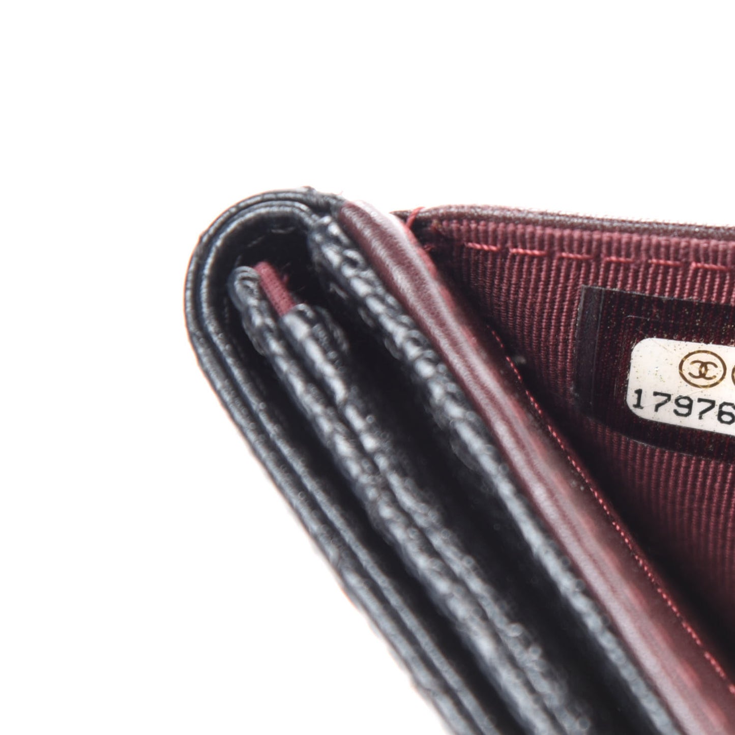 Caviar Quilted Compact French Flap Wallet Black