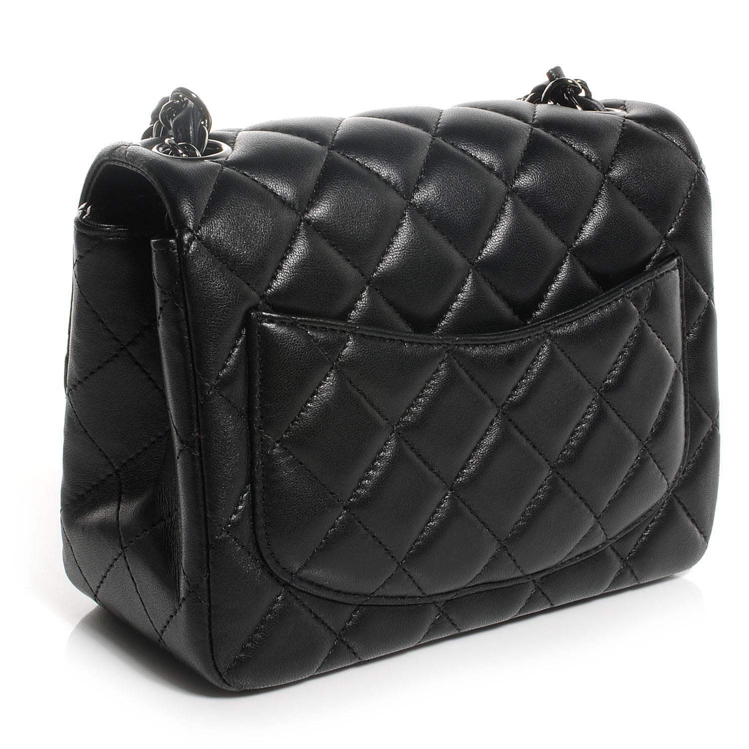 Chanel Lambskin Quilted Mini Square Flap Black 3 of 8