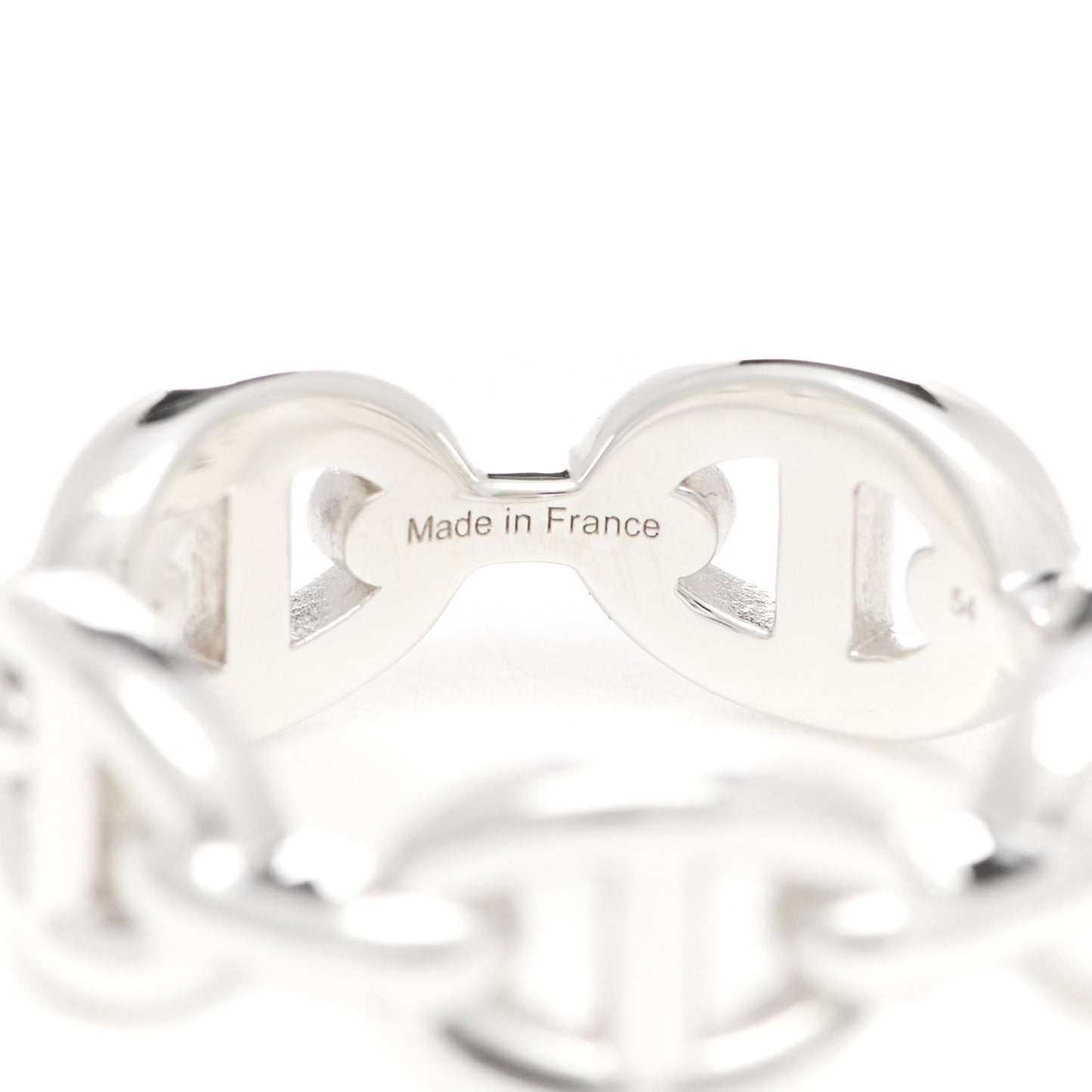 Sterling Silver PM Chaine d'Ancre Enchainee Band Ring 54 6.75