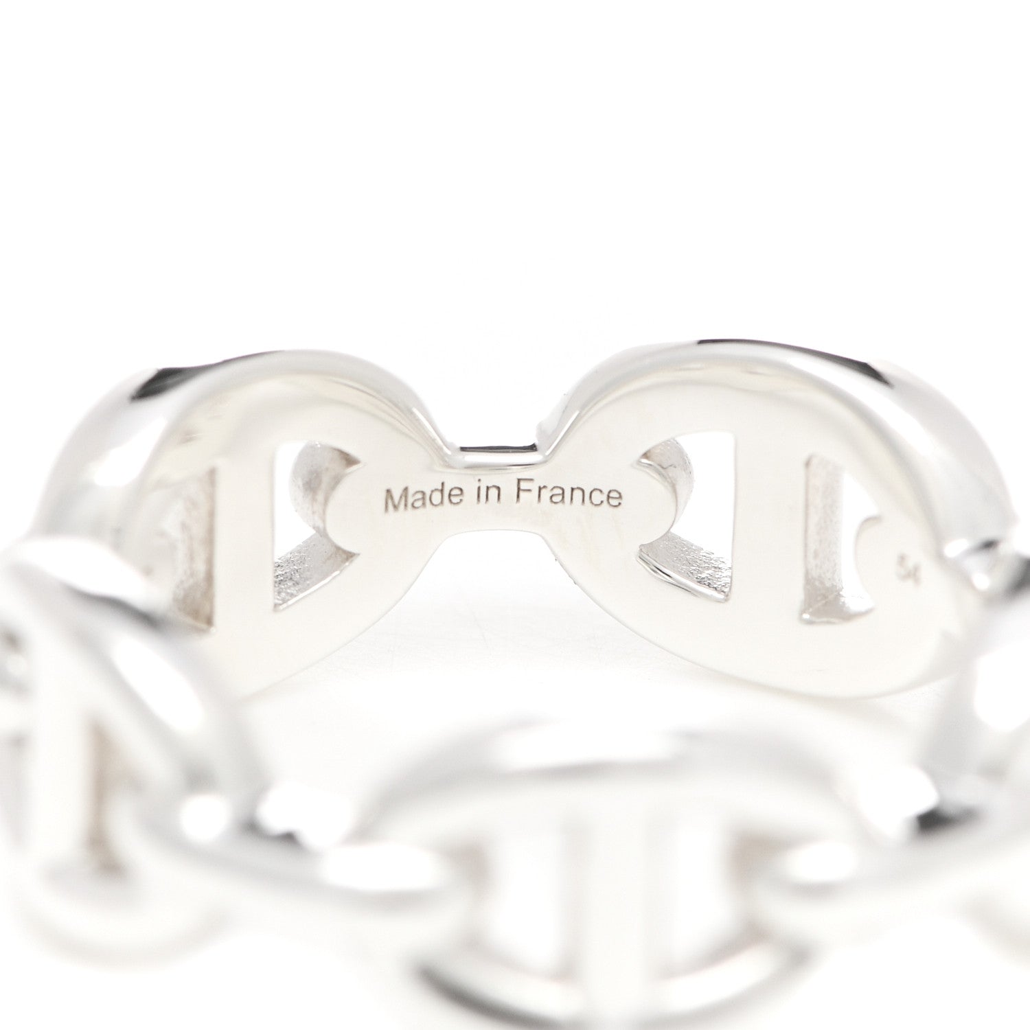Hermes Sterling Silver PM Chaine d'Ancre Enchainee Band Ring 54 6.75 5 of 7