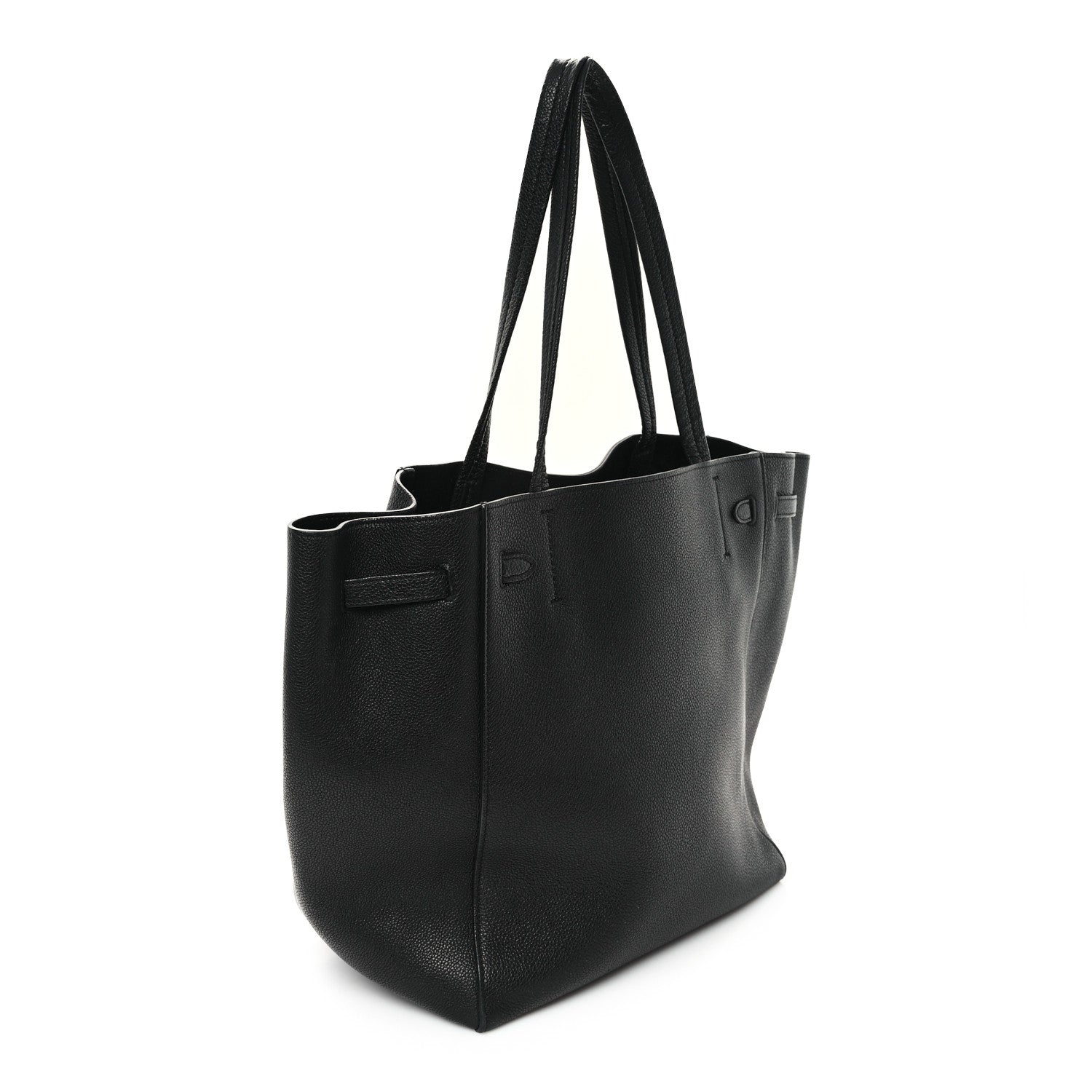 Celine Soft Grained Calfskin Small Belt Cabas Phantom Black 3 of 10