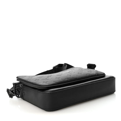 Louis Vuitton Calfskin Monogram Shadow Trio Messenger Black 7 of 19