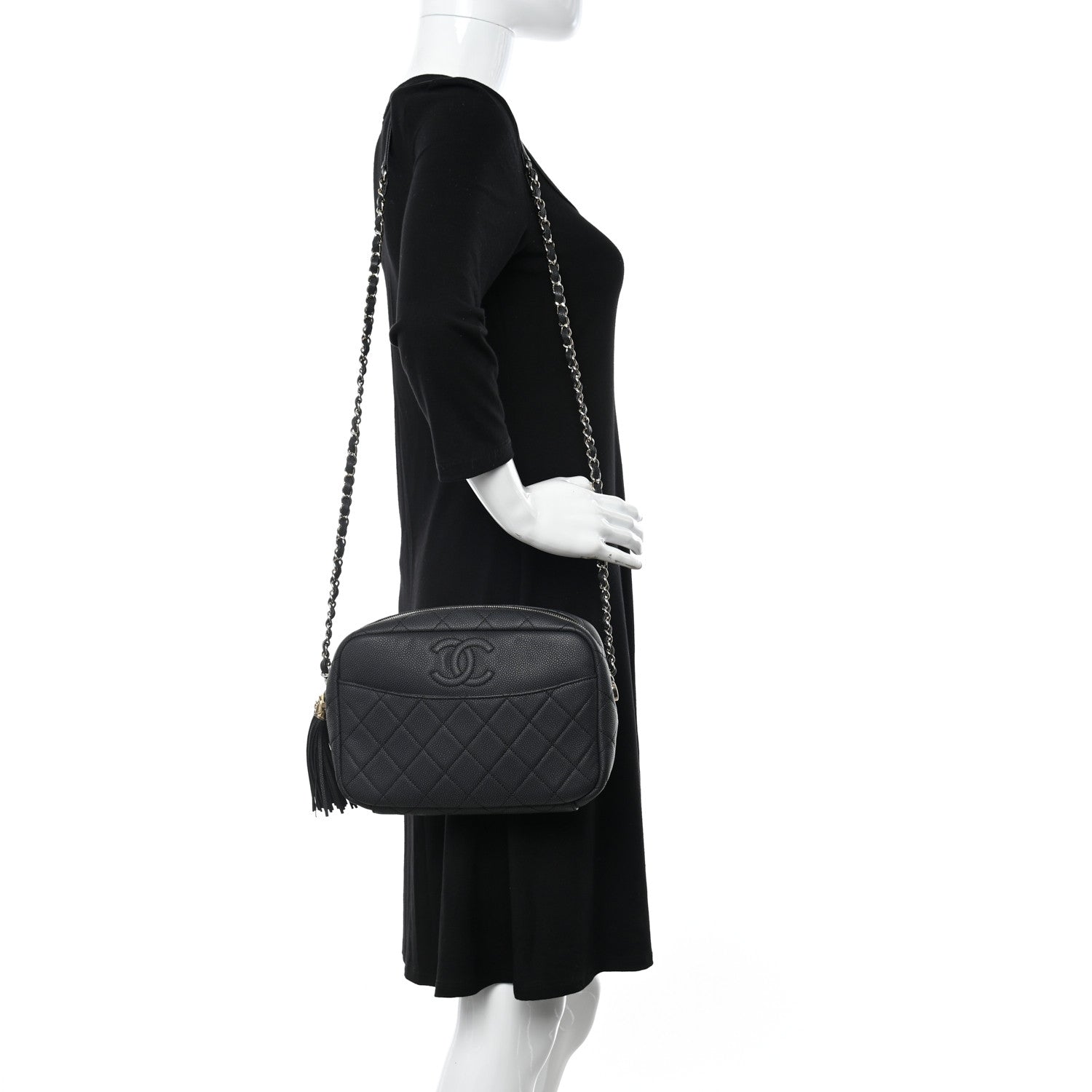 Chanel Iridescent Caviar Quilted Small Coco Tassel Camera Case Black 2 of 10