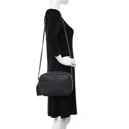 Chanel Iridescent Caviar Quilted Small Coco Tassel Camera Case Black 2 of 10