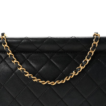 Chanel Goatskin Quilted Pearl Chain Flap Bag Black 8 of 10