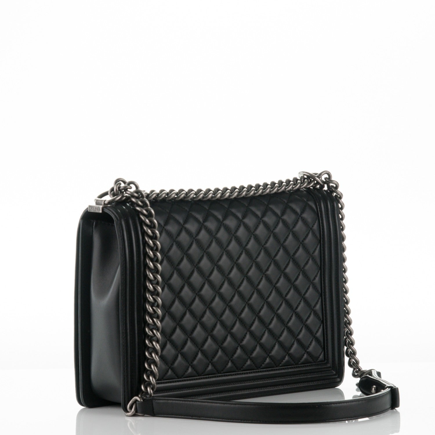 Chanel Lambskin Quilted Large Boy Flap Black 4 of 8