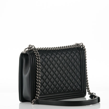 Chanel Lambskin Quilted Large Boy Flap Black 4 of 8