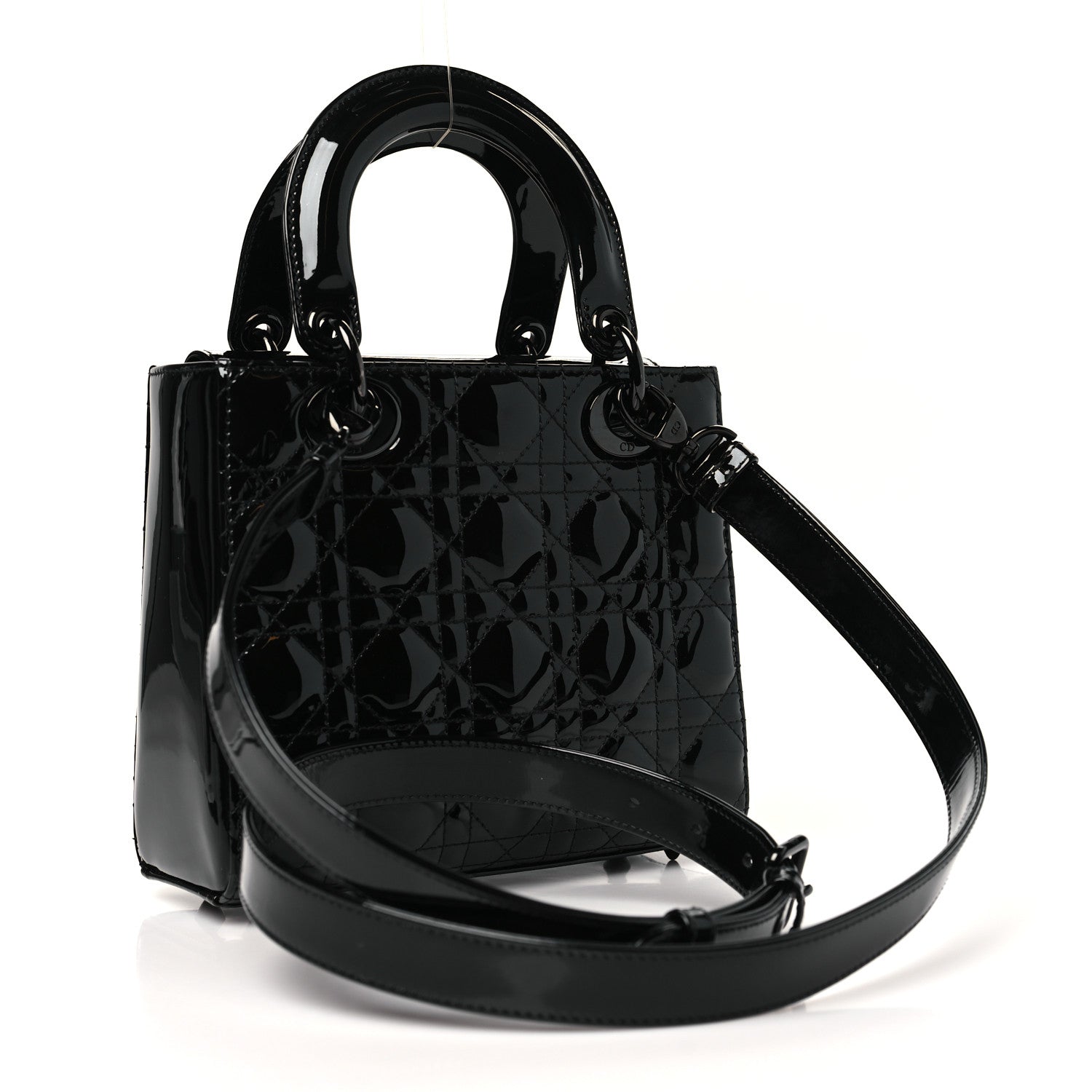Christian Dior Ultraglossy Patent Cannage Small Lady Dior Black 2 of 10