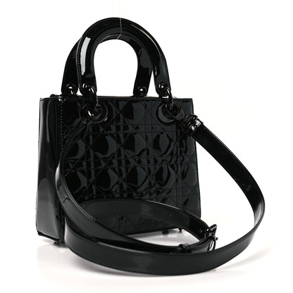 Christian Dior Ultraglossy Patent Cannage Small Lady Dior Black 2 of 10