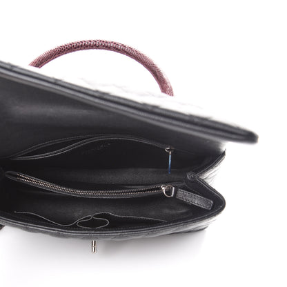 Chanel Caviar Lizard Quilted Medium Coco Handle Flap Black 4 of 12