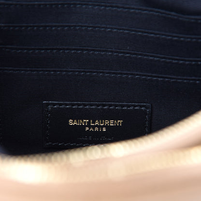 Saint Laurent Grained Lambskin Quilted Mini Becky Double Zip Bag Dark Beige 8 of 11