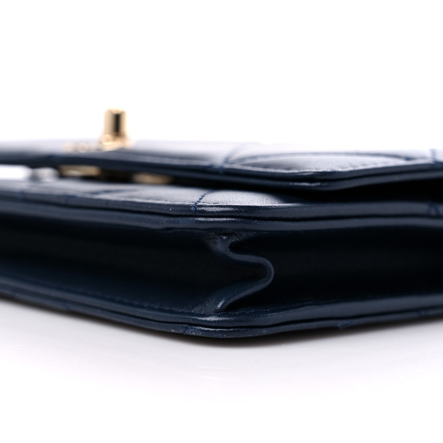 Chanel Lambskin Quilted Trendy CC Wallet On Chain WOC Navy 10 of 14