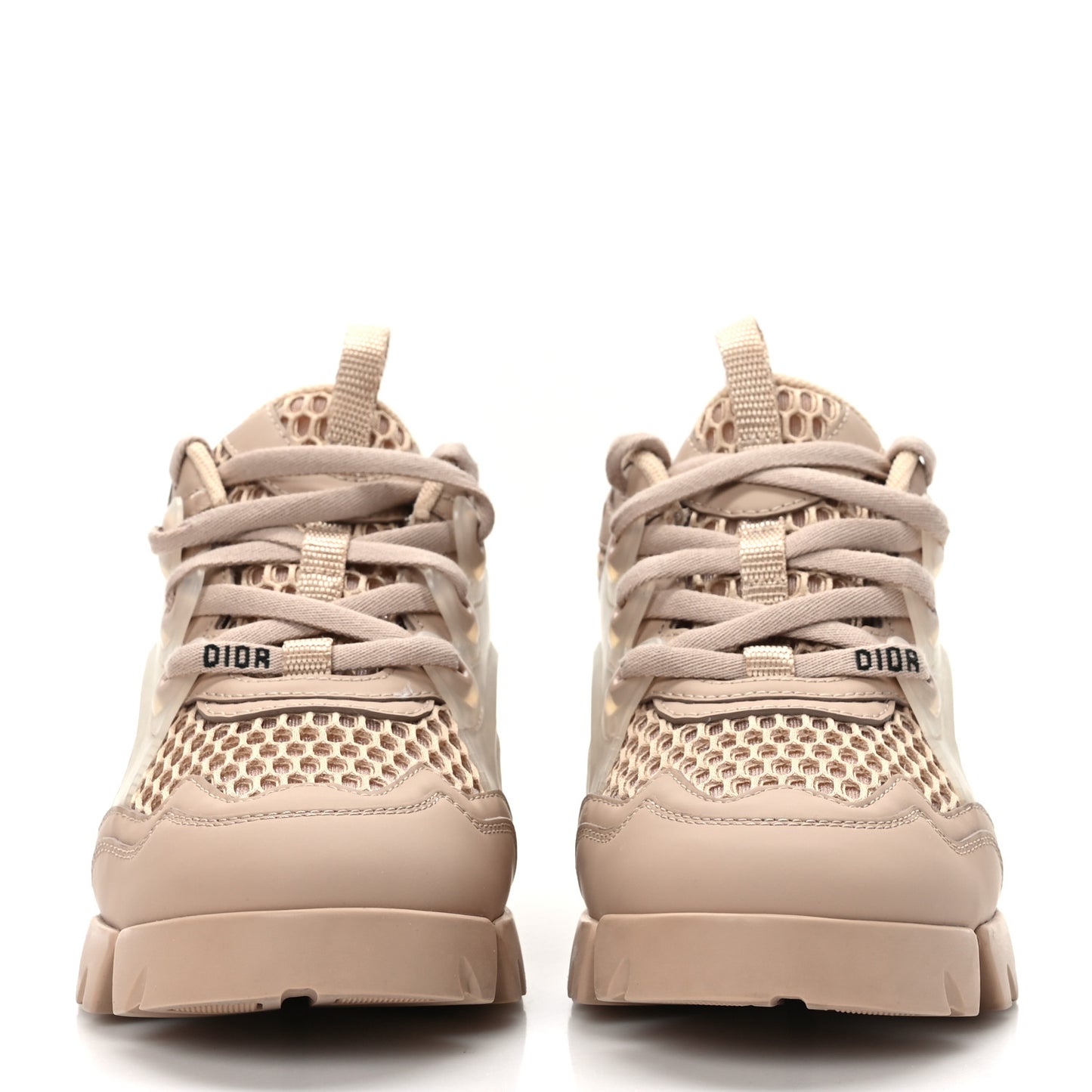 Resille Calfskin D-Connect Sneakers 35 Nude