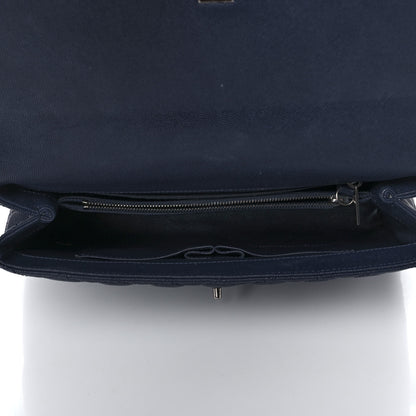 Chanel Caviar Lizard Quilted Medium Coco Handle Flap Navy 5 of 13