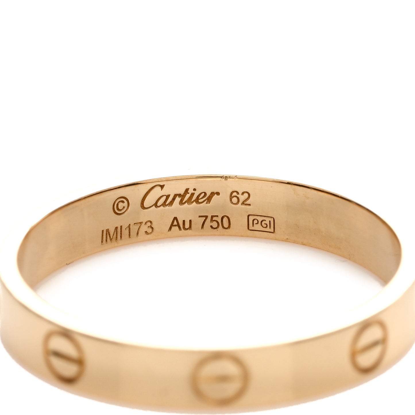 18K Yellow Gold 3.5mm LOVE Wedding Band Ring 62 10