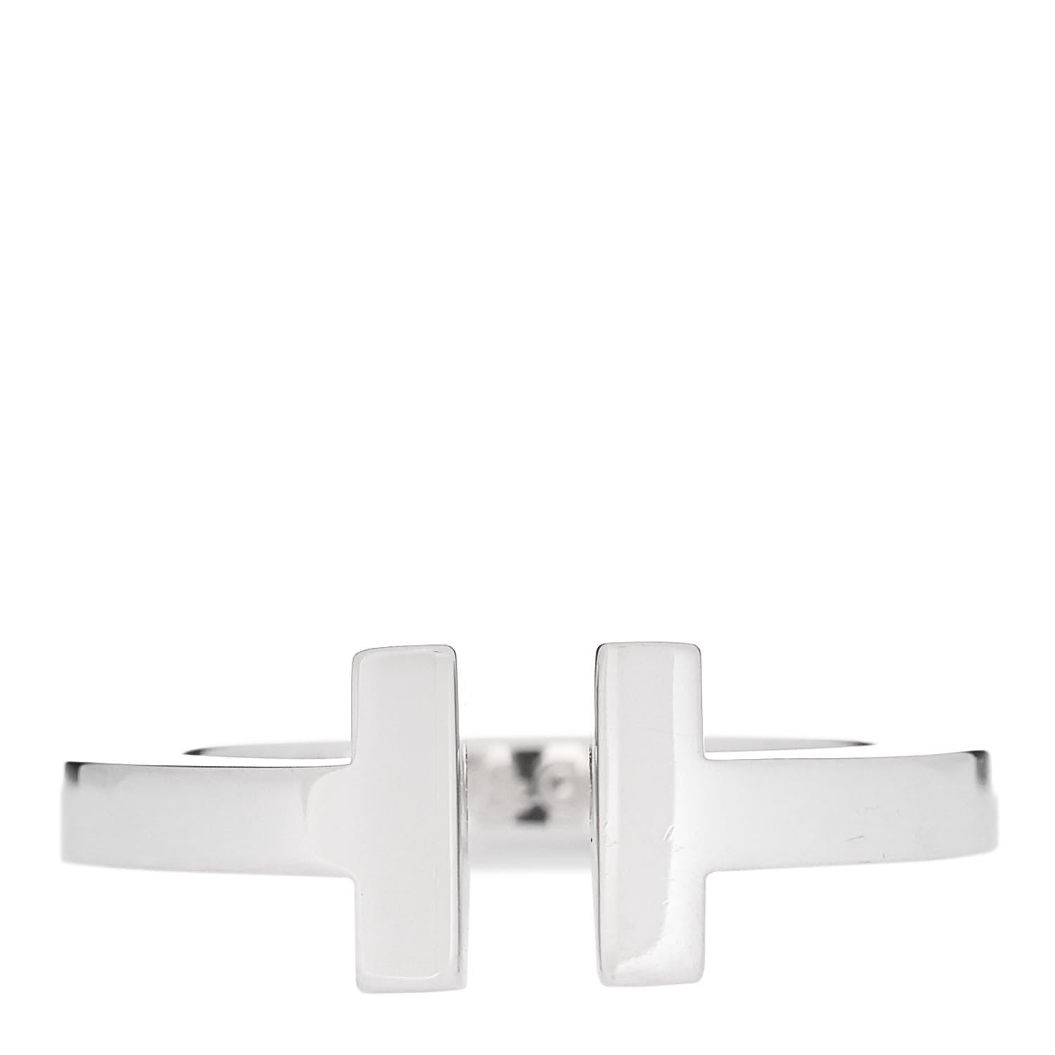 Tiffany Sterling Silver T Square Ring 52 6 1 of 5