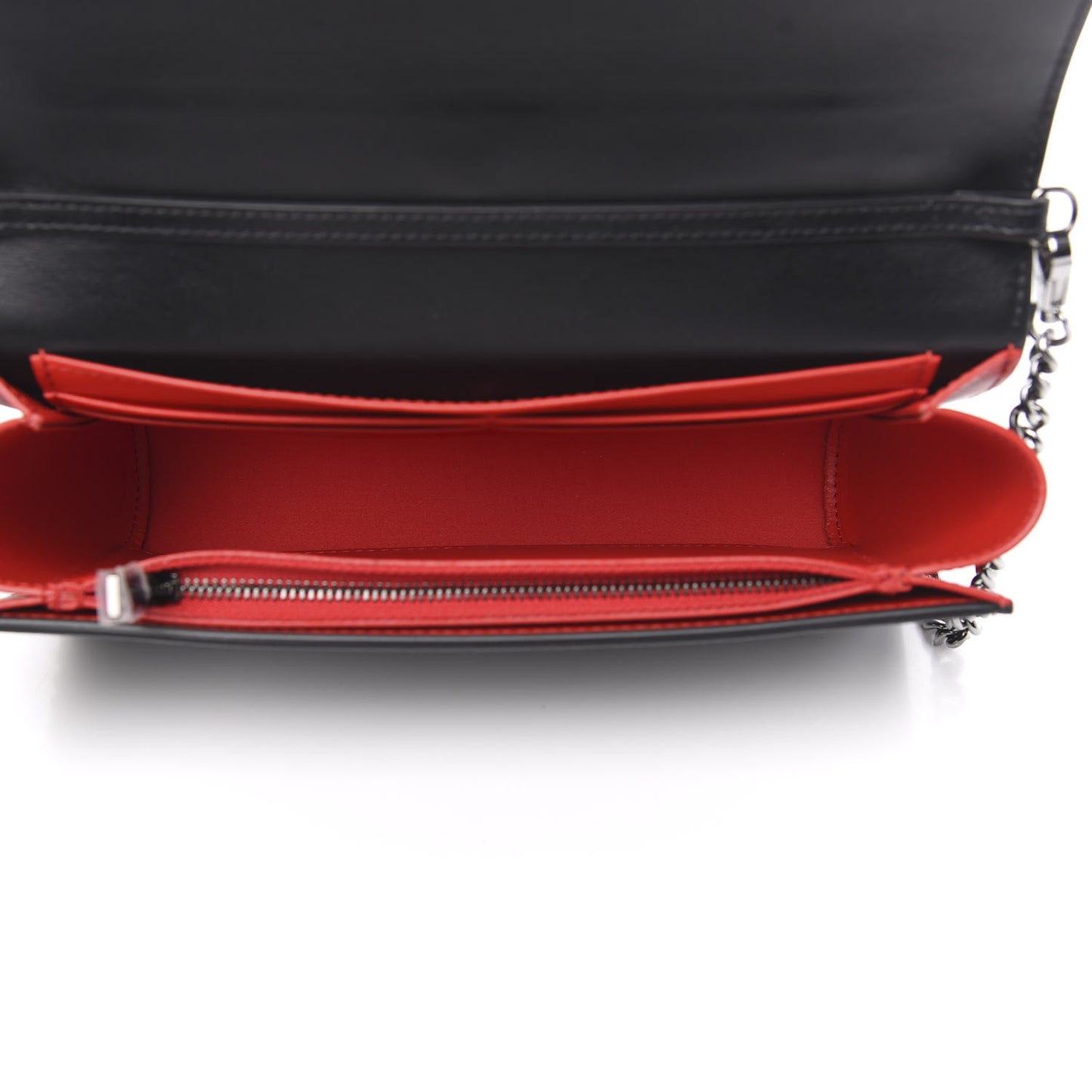Calfskin Spikes Loubinthesky Paloma Clutch Black
