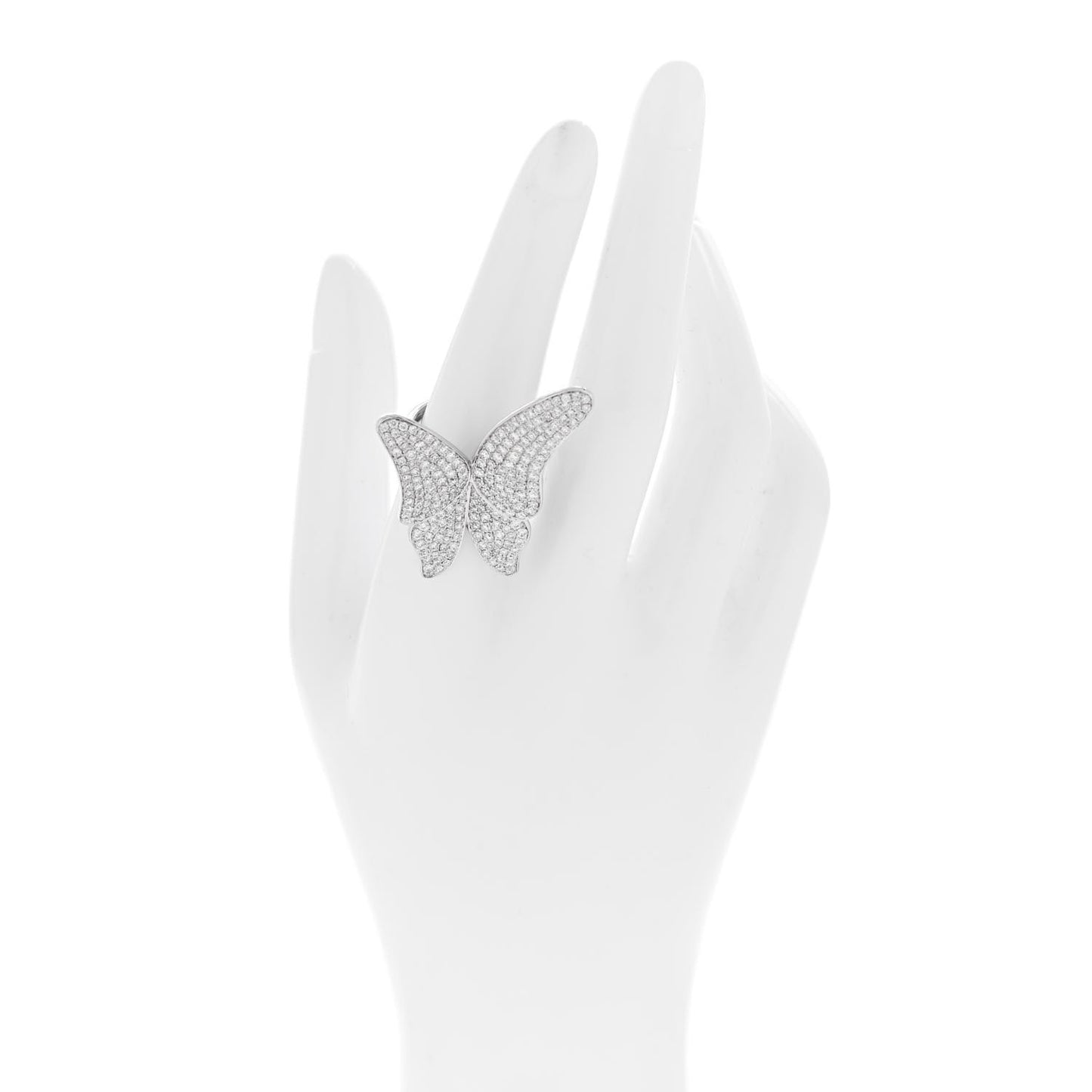 18K White Gold Diamond 3.25ctw Butterfly Ring 54 7