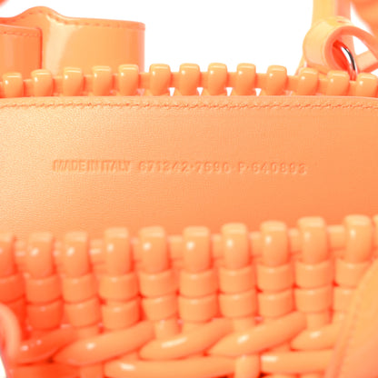Balenciaga Varnished Faux Calfskin Braided XS Bistro Basket Fluo Orange 7 of 10