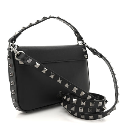 Valentino Garavani Grainy Calfskin Rockstud Crossbody Pouch Black 3 of 9